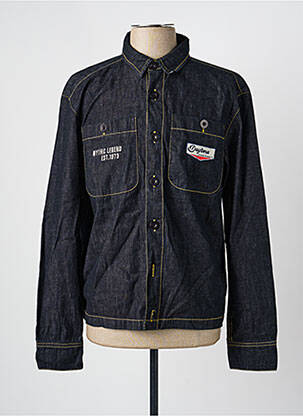 Chemise manches longues coupe droite bleu DAYTONA homme