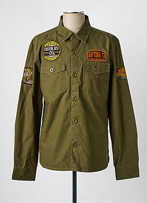 Chemise manches longues coupe cintrée vert DAYTONA homme