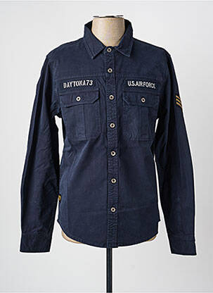 Chemise manches longues poches bleu DAYTONA homme