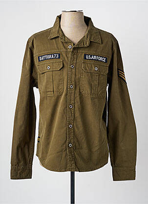 Chemise manches longues coupe cintrée vert DAYTONA homme