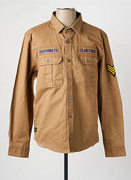 Chemise manches longues poches marron DAYTONA homme