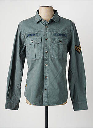 Chemise manches longues coupe cintrée bleu DAYTONA homme