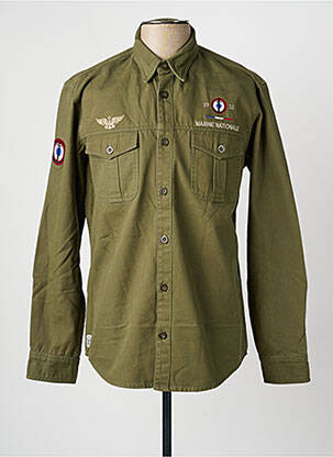 Chemise manches longues coupe cintrée vert MARINE NATIONALE homme