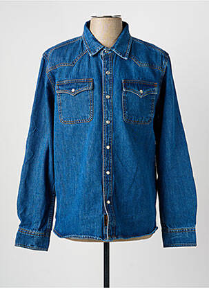 Chemise manches longues poches bleu DAYTONA homme