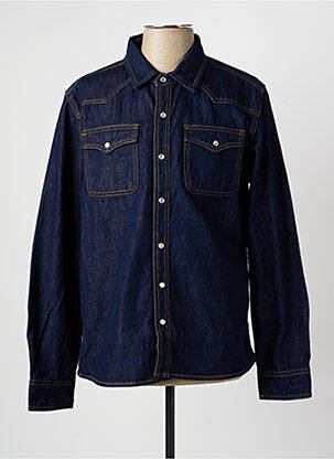 Chemise manches longues coupe cintrée bleu fonce DAYTONA homme