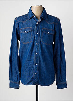 Chemise manches longues coupe cintrée bleu DAYTONA homme