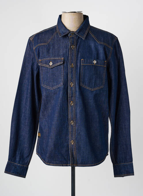 Chemise manches longues coupe cintrée bleu DAYTONA homme
