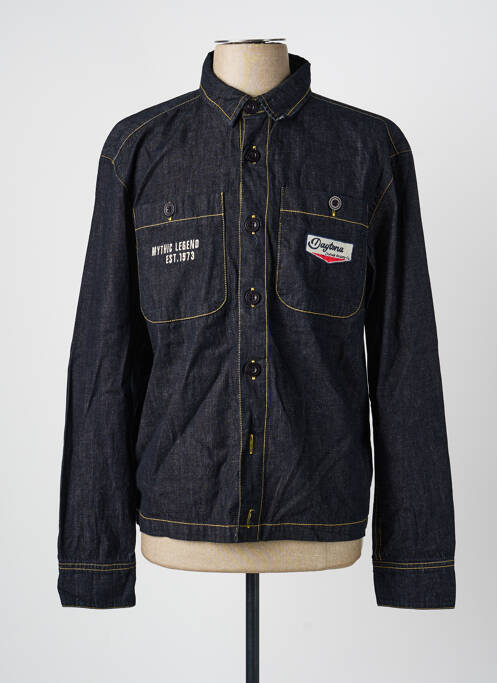 Chemise manches longues coupe droite bleu DAYTONA homme