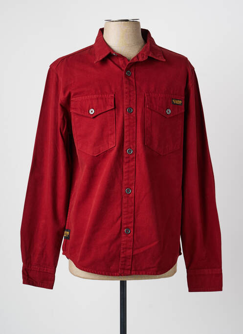Chemise manches longues coupe cintrée rouge DAYTONA homme