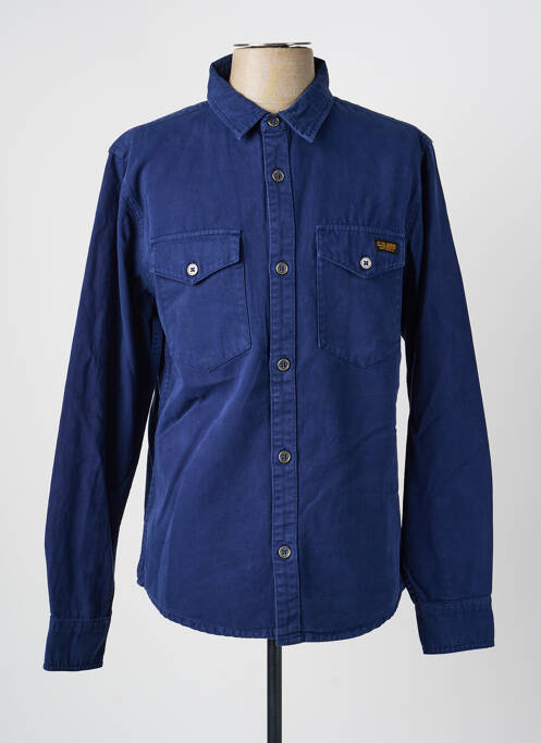 Chemise manches longues coupe cintrée bleu DAYTONA homme