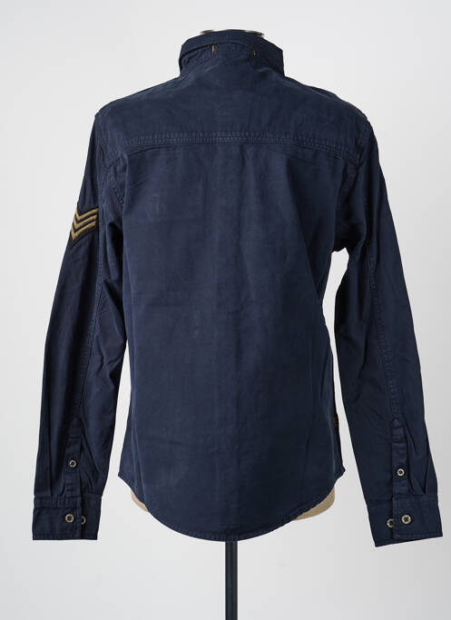 Chemise manches longues coupe cintrée bleu DAYTONA homme