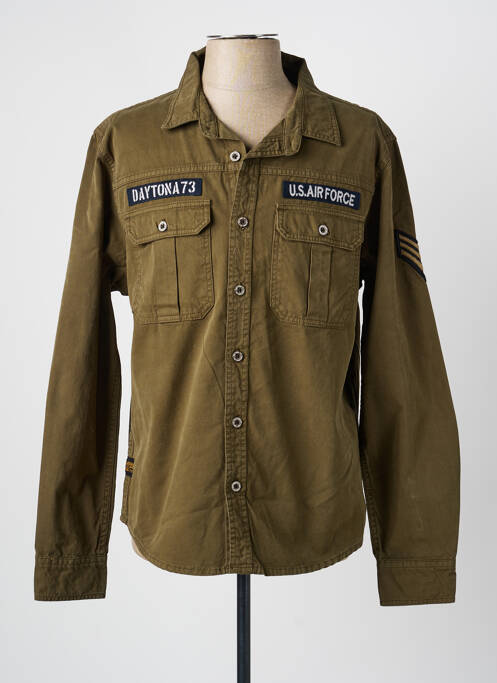Chemise manches longues coupe cintrée vert DAYTONA homme