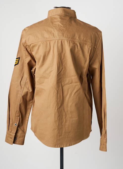 Chemise manches longues coupe cintrée marron DAYTONA homme