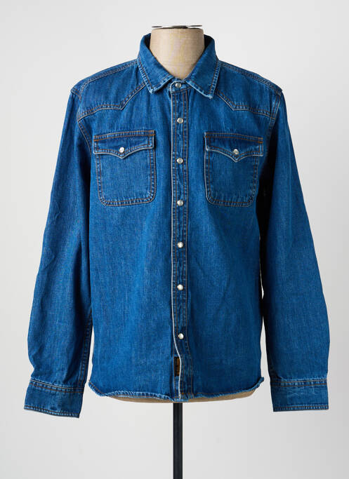 Chemise manches longues coupe cintrée bleu DAYTONA homme