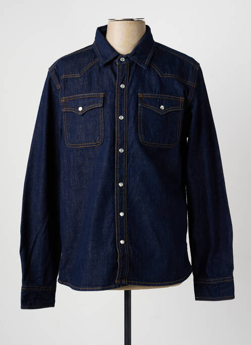 Chemise manches longues coupe cintrée bleu fonce DAYTONA homme