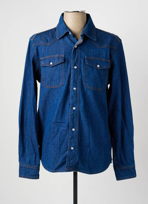 Chemise manches longues coupe cintrée bleu DAYTONA homme