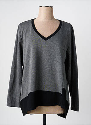 T-shirt manches longues manches longues gris SOPHIA CURVY femme