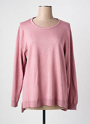 Pull tissage chiné manches longues rose CISO femme