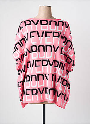 Pull col bateau manches courtes rose MAT. femme