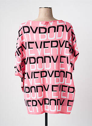 Pull coupe droite manches courtes rose MAT. femme