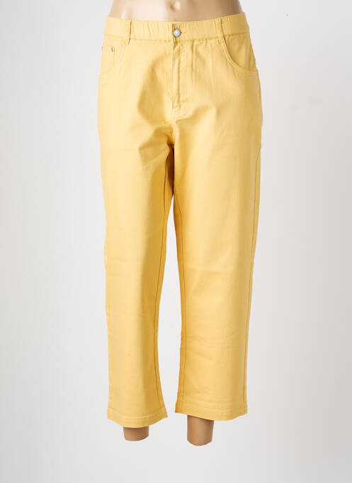 Jeans coupe droite stretch taille normale jaune SIGNATURE femme