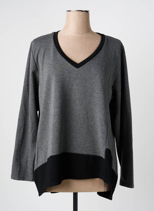 T-shirt manches longues manches longues gris SOPHIA CURVY femme