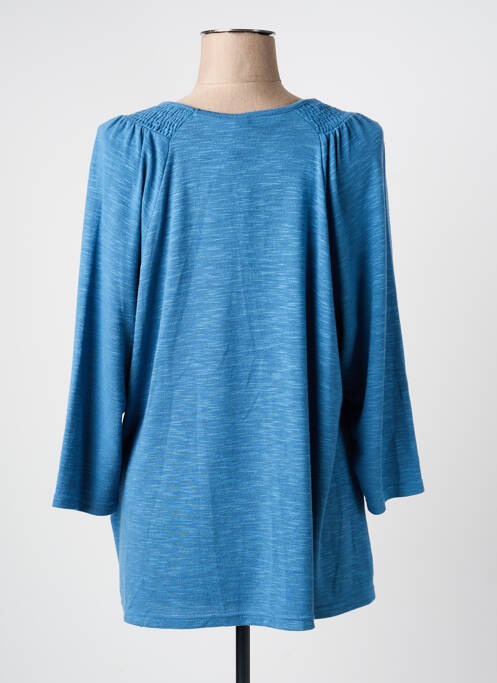 T-shirt col v manches 3/4 bleu CISO femme
