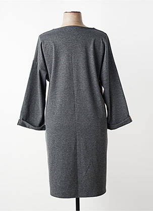 Robe mi-longue manches longues manches longues gris FRANCK ANNA femme