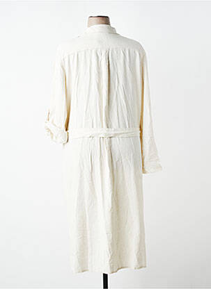 Robe mi-longue manches longues manches longues beige SIGNATURE femme