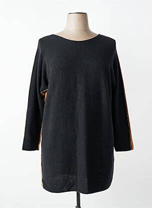 Robe pull col rond manches longues noir SOPHIA femme