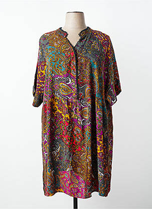Robe mi-longue manches 3/4 manches 3/4 vert CISO femme