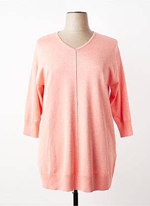 Pull col v manches 3/4 rose CISO femme
