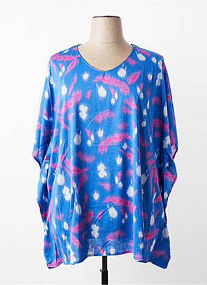 Tunique manches courtes coupe fluide bleu PLUME femme