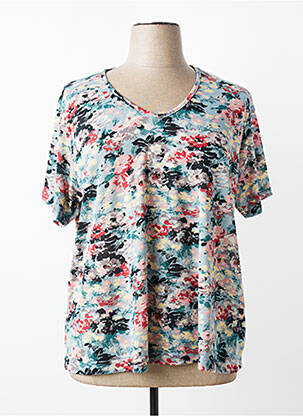 Top imprimé fantaisie manches courtes bleu PLUME femme