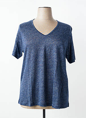 T-shirt coupe droite manches courtes bleu PLUME femme