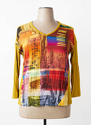 Pull coupe cintrée manches longues vert FRANCK ANNA femme