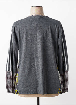 Top col v manches longues gris FRANCK ANNA femme