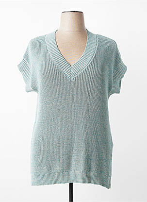 Pull coupe droite manches courtes bleu CISO femme