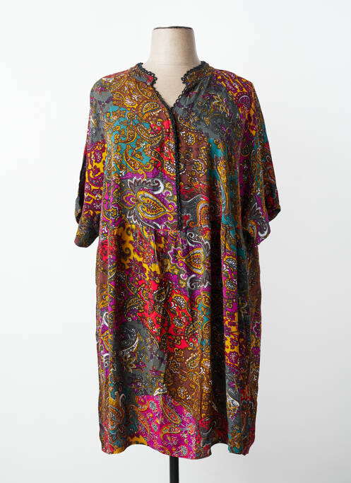 Robe mi-longue manches 3/4 manches 3/4 vert CISO femme