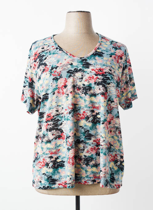 Top imprimé fantaisie manches courtes bleu PLUME femme