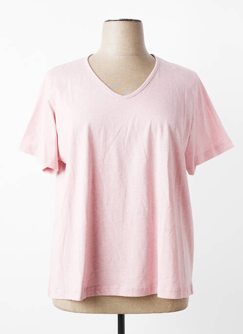 T-shirt coupe droite manches courtes rose PLUME femme