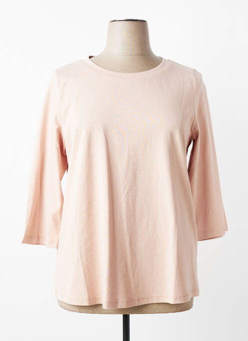 Top col rond manches 3/4 rose CISO femme