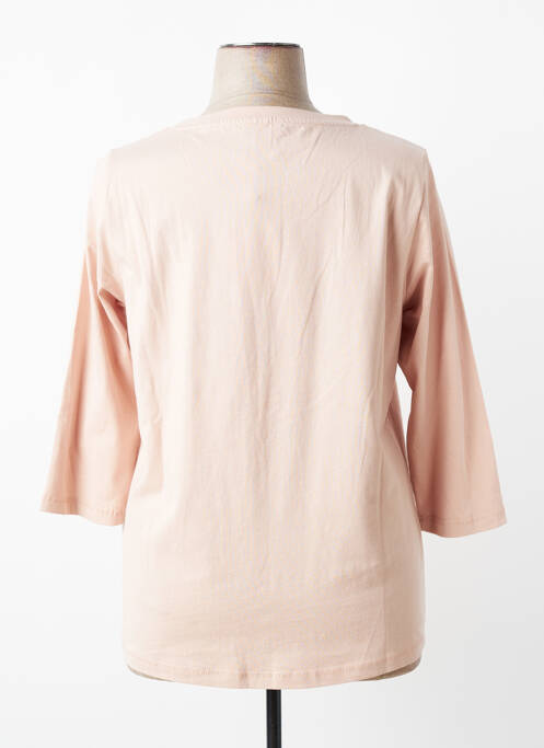 Top col rond manches 3/4 rose CISO femme