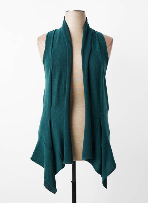 Gilet sans manche sans manche vert FRANCK ANNA femme