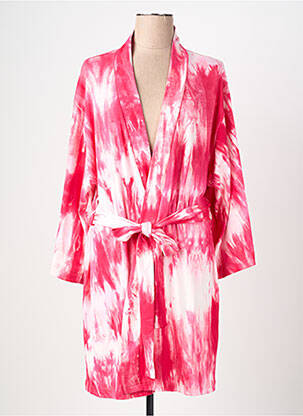 Veste kimono manches longues rose PLUME femme