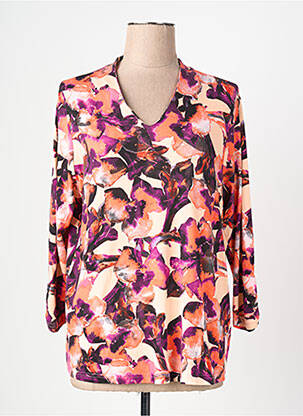 Top imprimé fantaisie manches longues rose SIGNATURE femme