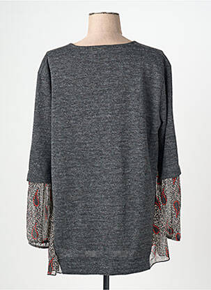 Pull col v manches longues gris FRANCK ANNA femme