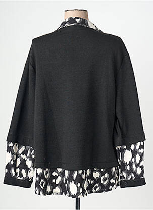 Pull coupe droite manches longues noir FRANCK ANNA femme