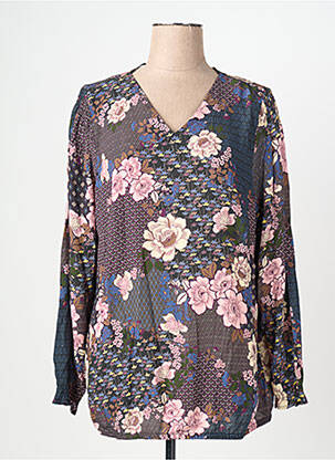 Blouse imprimé fantaisie manches longues noir CISO femme