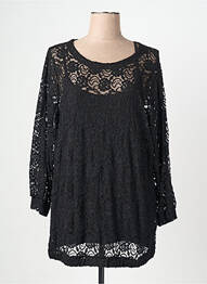 Tunique manches longues col rond noir SIGNATURE femme